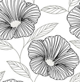 Mythic Black Floral Wallpaper with Metallic Accents - A-Street Prints 2973-91134
