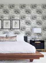 Mythic Black Floral Wallpaper with Metallic Accents - A-Street Prints 2973-91134