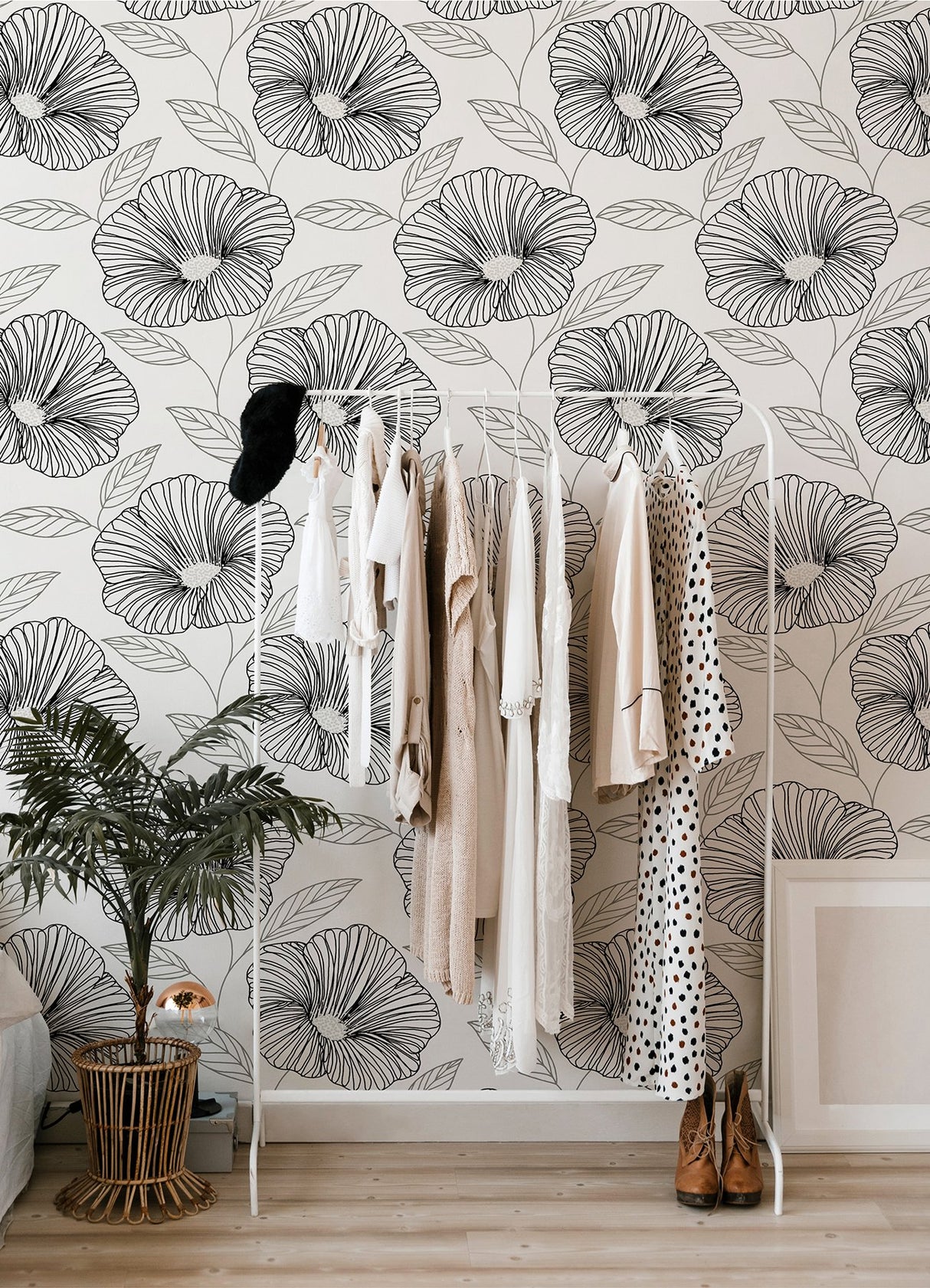 Mythic Black Floral Wallpaper with Metallic Accents - A-Street Prints 2973-91134