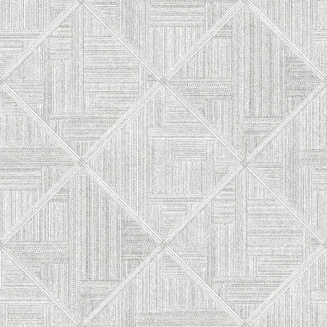 Cade Grey Geometric Wallpaper with Textured Quilted Motif - Brewster 2975-26208