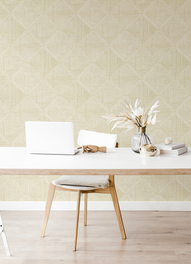 Cade Yellow Geometric Textured Wallpaper with Modern Graphic Pattern - A-Street Prints 2975-26209