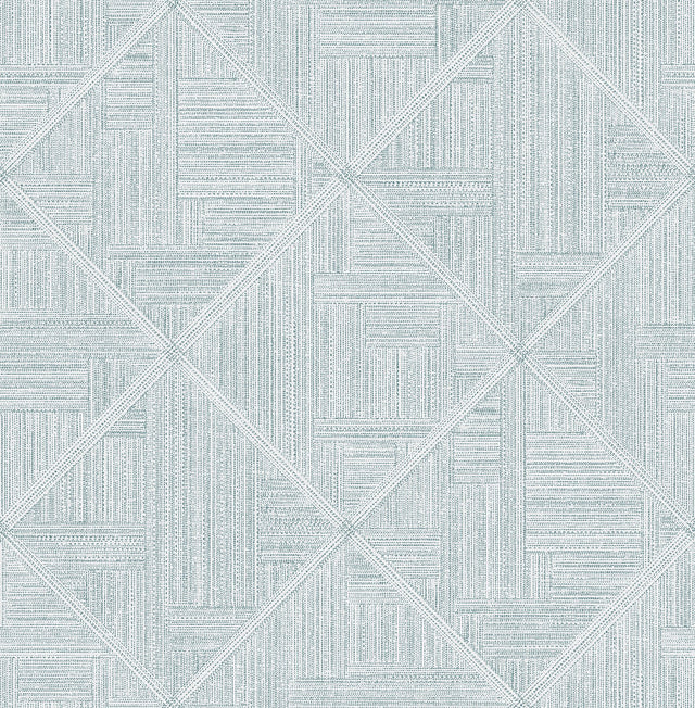 Cade Teal Geometric Wallpaper with Textured Modern Quilted Square Motif - A?Street Prints 2975-26210