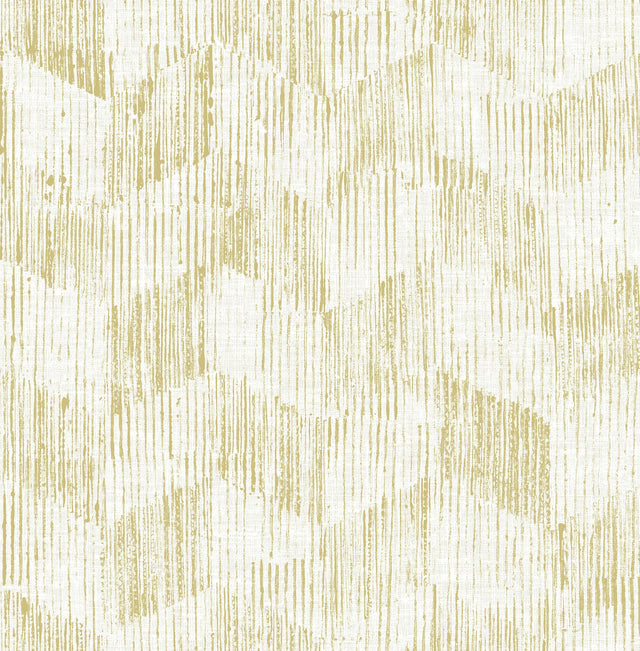 Demi Yellow Distressed Textured Geometric Wallpaper - Brewster 2975-26213