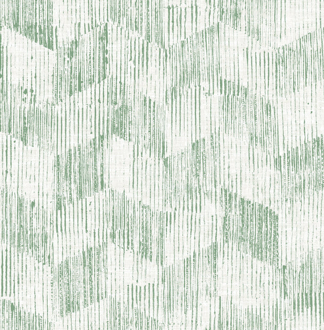 Demi Green Distressed Wallpaper with Textured Geometric Linen Look - A-Street Prints 2975-26214