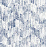 Demi Indigo Distressed Geometric Textured Wallpaper - Brewster 2975-26215