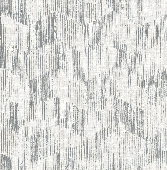 Demi Grey Distressed Wallpaper with Geometric Cube Pattern - A-Street Prints 2975-26216