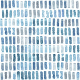 Brynne Indigo Watercolor Wallpaper with Modern Geometric Mosaic Pattern - Brewster 2975-26224