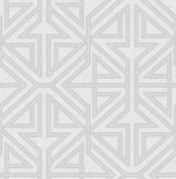 Kachel Grey Geometric Wallpaper with Silver Lined Modern Geometric Pattern - Brewster 2975-26227