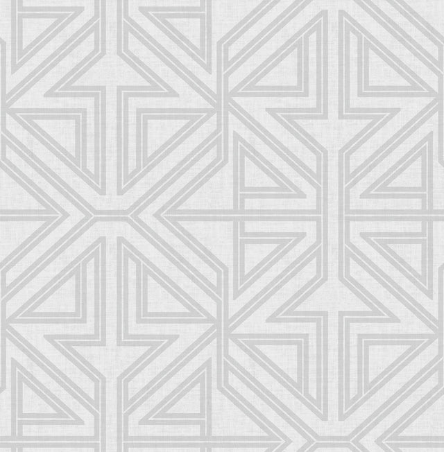Kachel Grey Geometric Wallpaper with Silver Lined Modern Geometric Pattern - Brewster 2975-26227