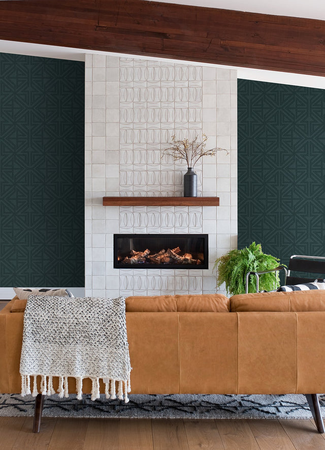 Kachel Teal Geometric Wallpaper with Modern Graphic Pattern - A-Street Prints 2975-26228