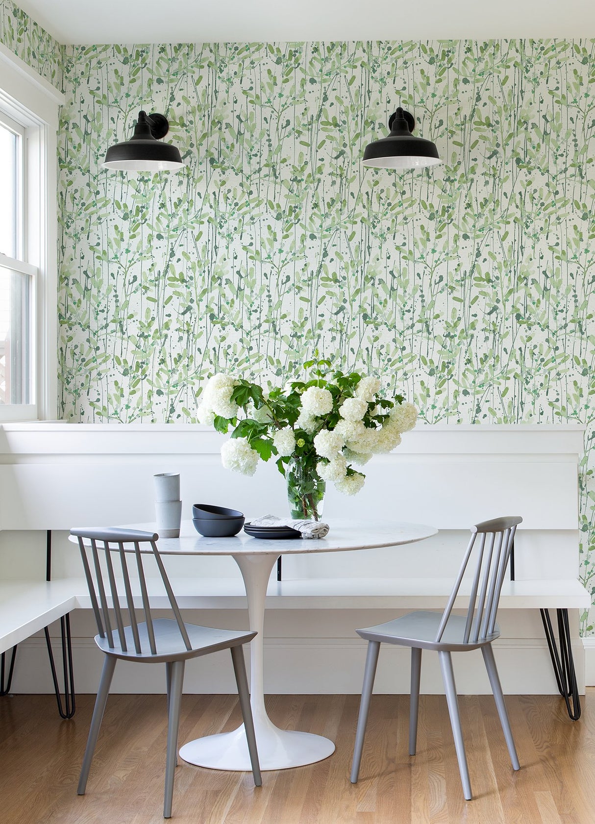 Leandra Green Floral Trail Wallpaper with Modern Botanical Watercolor Motif - A-Street Prints 2975-26241