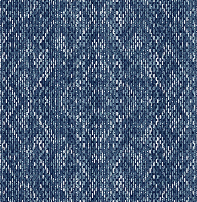 Felix Indigo Geometric Wallpaper with Modern Diamond Stitch Motif - A?Street Prints 2975-26242