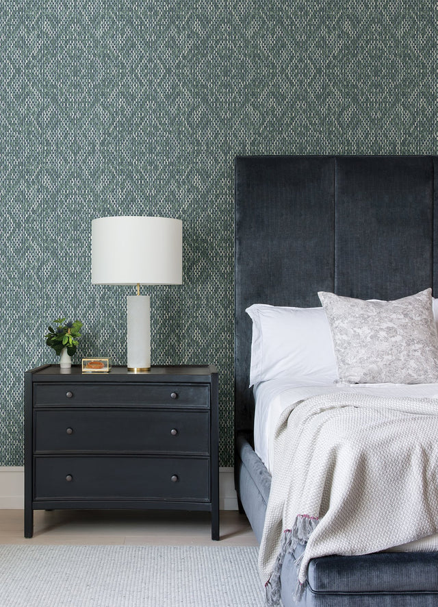 Felix Teal Geometric Wallpaper, Modern Graphics Pattern - A-Street Prints 2975-26244