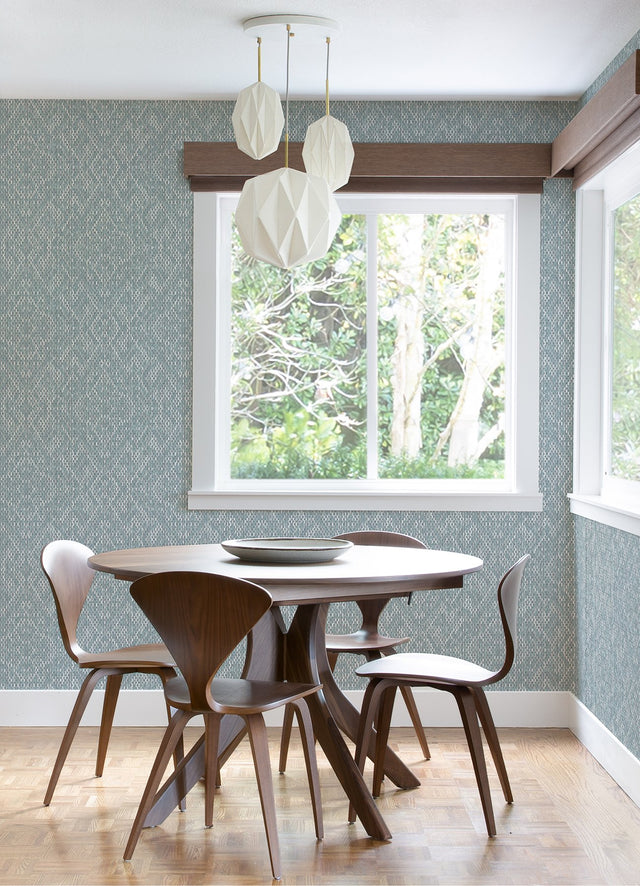 Felix Sky Blue Geometric Wallpaper with Modern Diamond Stitch Motif - A-Street Prints 2975-26246