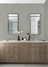 Felix Grey Geometric Wallpaper in Grey with Modern Diamond Stitch Motif - A-Street Prints 2975-26247