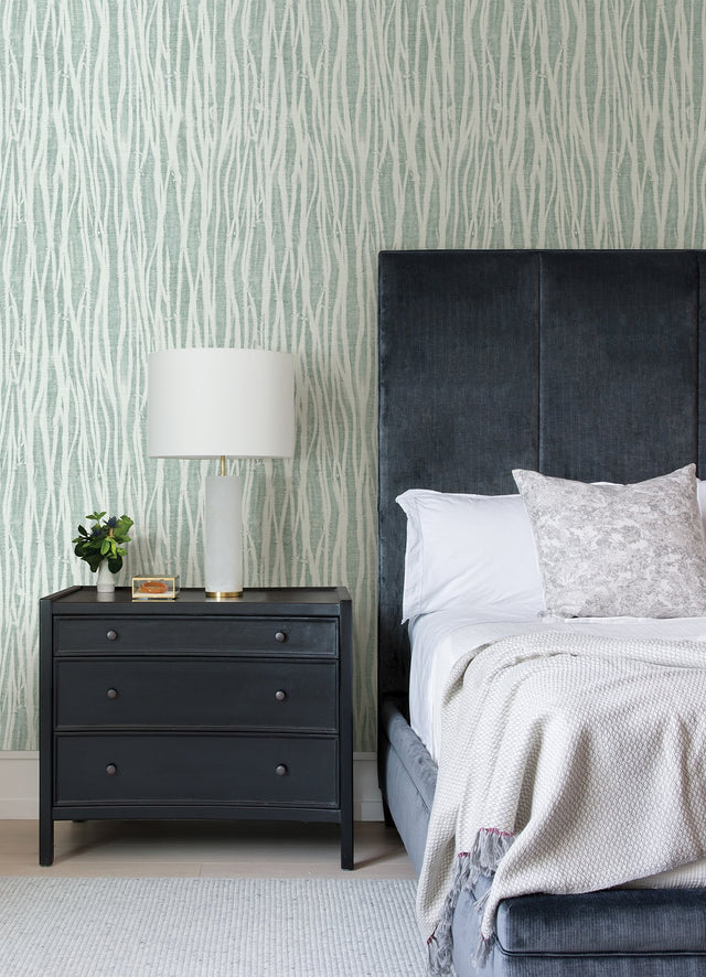 Nazar Green Stripe Wallpaper with Raised Ink Texture - A-Street Prints 2975-26252