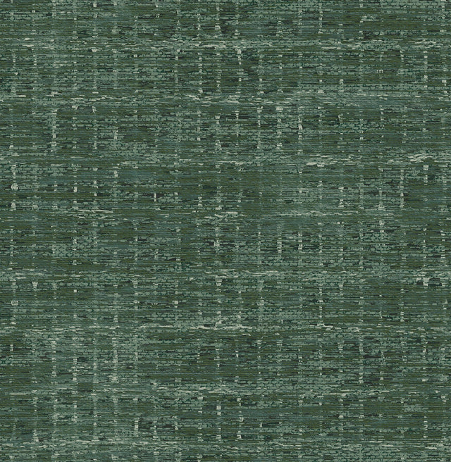Samos Green Texture Wallpaper with Fabric & Woven Textures Pattern - Brewster 2975-26255