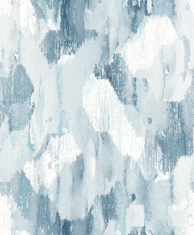 Mahi Blue Abstract Wallpaper with Raised Ink Texture - Brewster 2975-26261