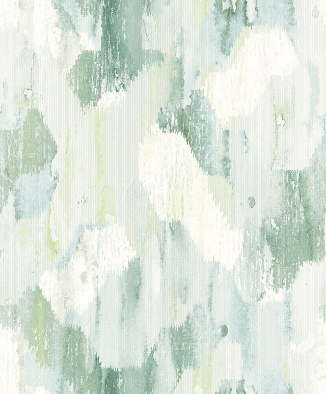 Mahi Green Abstract Wallpaper with Raised Ink Modern Pattern - Brewster 2975-26262