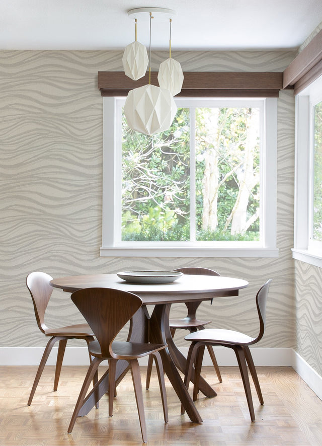 Chorus Champagne Wave Wallpaper with Glitter Accents - A-Street Prints 2975-87360