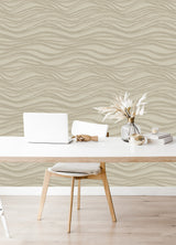 Chorus Gold Wave Wallpaper with Abstract Modern Glitter Accents - A?Street Prints 2975-87361
