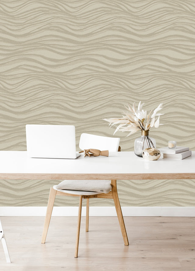 Chorus Gold Wave Wallpaper with Abstract Modern Glitter Accents - A?Street Prints 2975-87361