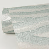 Chorus Seafoam Wave Wallpaper with Glittered Abstract Wave Pattern - Brewster 2975-87364