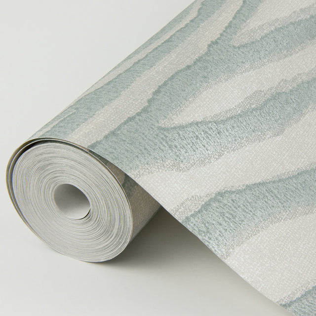Chorus Seafoam Wave Wallpaper with Glittered Abstract Wave Pattern - Brewster 2975-87364