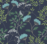 Sorrel Navy Botanical Wallpaper with Modern Botanical Pattern - A-Street Prints 2975-87541