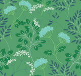 Sorrel Green Botanical Wallpaper with Scandinavian Floral Motif - A-Street Prints 2975-87542