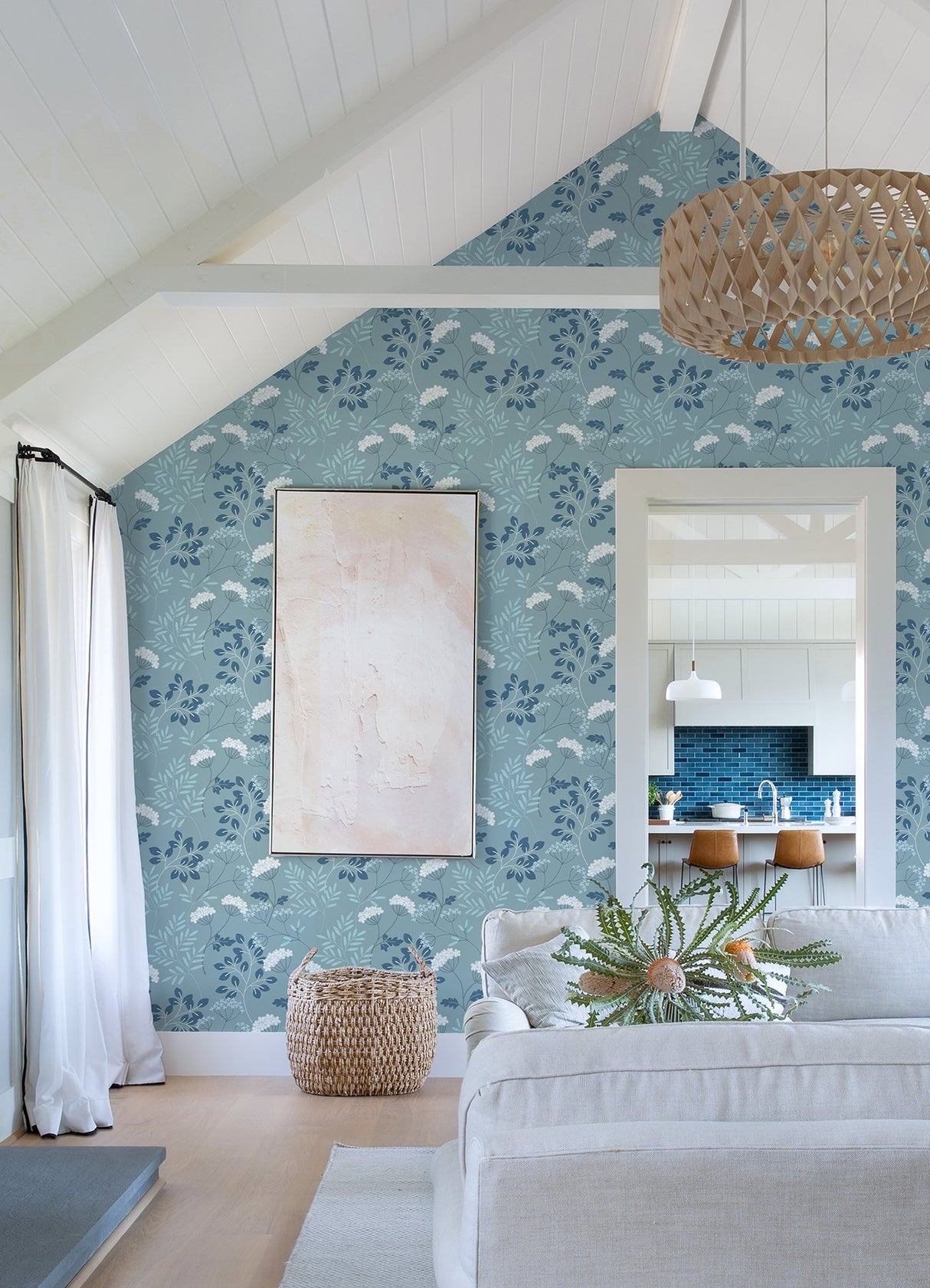 Sorrel Slate Botanical Wallpaper with Scandinavian Floral in Modern Non Woven - A-Street Prints 2975-87543