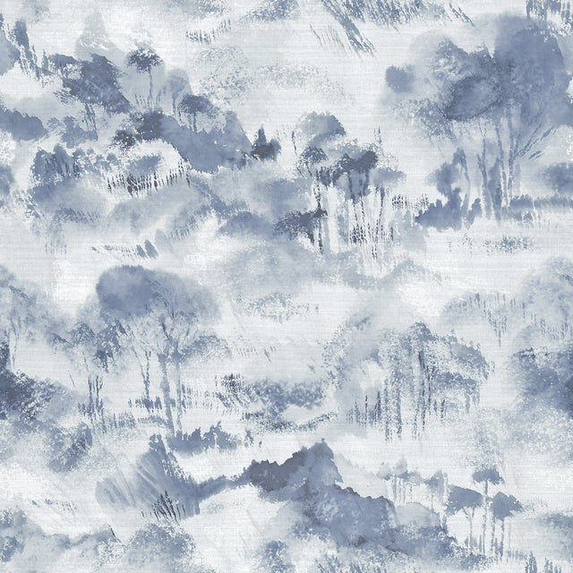 Nara Indigo Toile Wallpaper with Modern Abstract Landscape - A-Street Prints 2975-87545