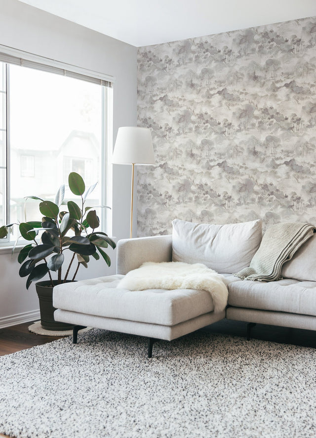 Nara Grey Toile Wallpaper with Beaded Effect - A-Street Prints 2975-87548