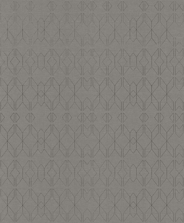 Paititi Sterling Geometric Trellis Wallpaper with Modern Foil on Non Woven - A-Street Prints 2976-86405