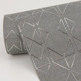 Paititi Sterling Geometric Trellis Wallpaper with Modern Foil on Non Woven - A-Street Prints 2976-86405