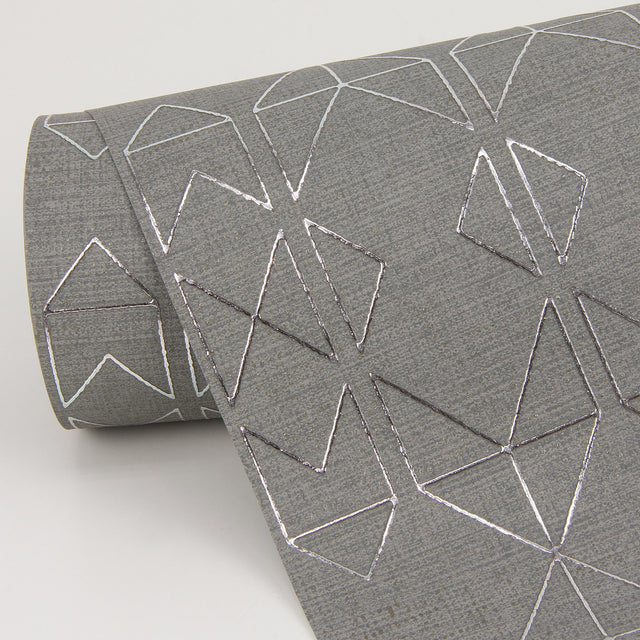 Paititi Sterling Geometric Trellis Wallpaper with Modern Foil on Non Woven - A-Street Prints 2976-86405
