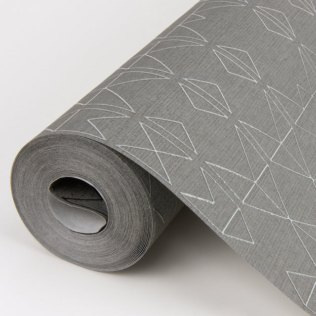 Paititi Sterling Geometric Trellis Wallpaper with Modern Foil on Non Woven - A-Street Prints 2976-86405