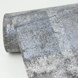 Pele Silver Distressed Wallpaper with Metallic Textured Abstract Industrial Pattern - A-Street Prints 2976-86407