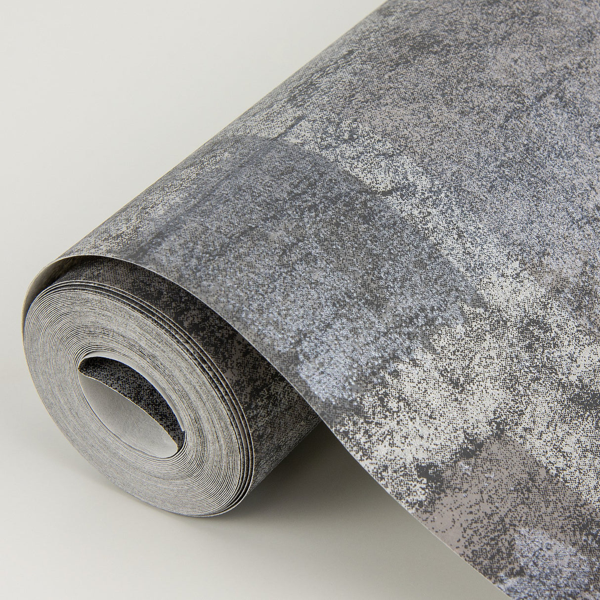 Pele Silver Distressed Wallpaper with Metallic Textured Abstract Industrial Pattern - A-Street Prints 2976-86407