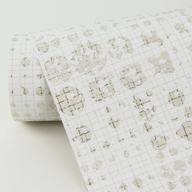 Celeste Platinum Circle Grid Wallpaper with Modern Geometric Pattern - A-Street Prints 2976-86408