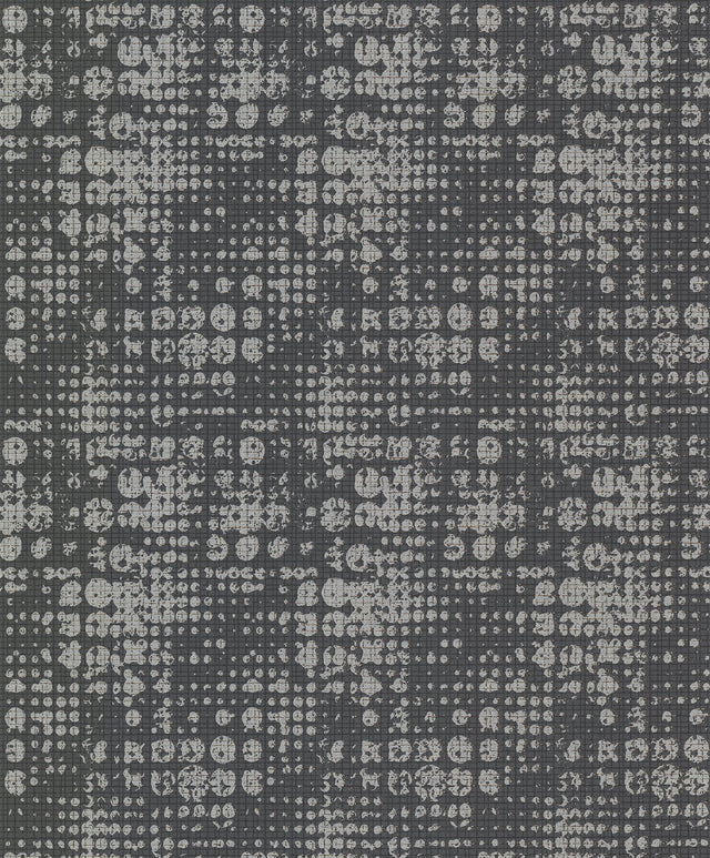 Celeste Silver Circle Grid Wallpaper with Metallic Textured Geometric Pattern - A-Street Prints 2976-86409