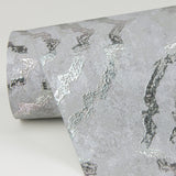 Uma Silver Medallion Wallpaper with Metallic Raised Ink on Foil Non Woven - A-Street Prints 2976-86425