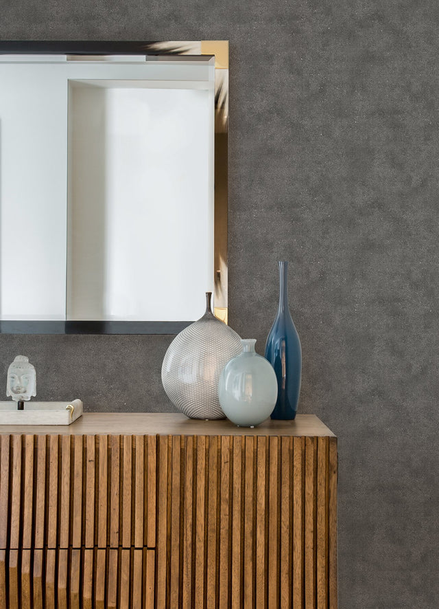 Cibola Pewter Pebbled Wallpaper with Metallic Distressed Texture - Brewster 2976-86435