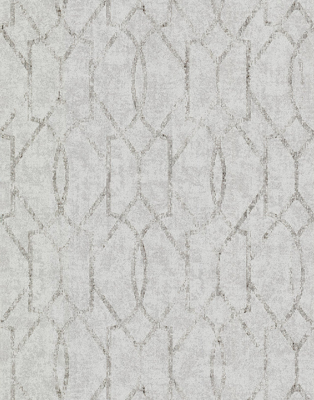 Ziva Platinum Metallic Trellis Wallpaper with Metallic Raised Ink Trellis & Lattice - A-Street Prints 2976-86452