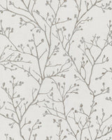 Koura Silver Branches Wallpaper with Metallic Foil Botanical Modern Pattern - A-Street Prints 2976-86453