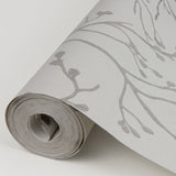 Koura Silver Branches Wallpaper with Metallic Foil Botanical Modern Pattern - A-Street Prints 2976-86453