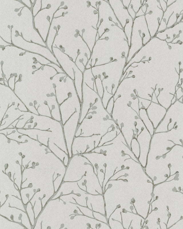 Koura Platinum Branches Wallpaper with Metallic Botanical Motif - A-Street Prints 2976-86456