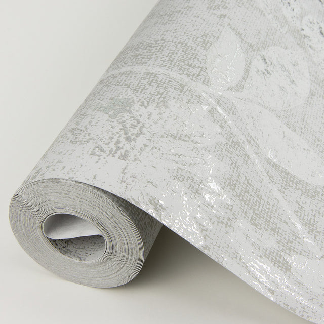 Kala Platinum Floral Wallpaper with Modern Botanical Flower Motif - A-Street Prints 2976-86459