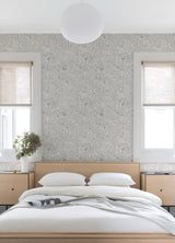 Kala Platinum Floral Wallpaper with Modern Botanical Flower Motif - A-Street Prints 2976-86459