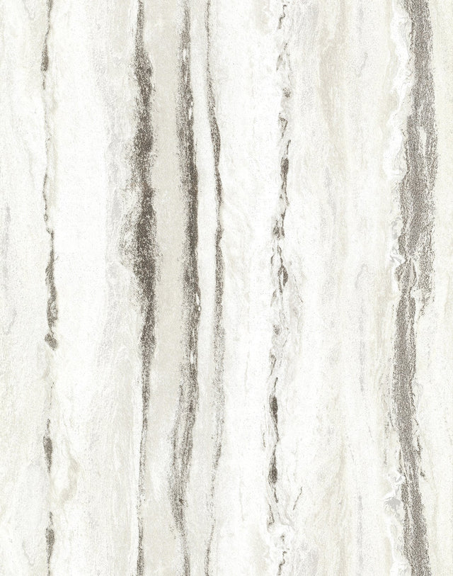 Delesse Platinum Marbled Wallpaper with Metallic Textured Abstract Glam Style - A-Street Prints 2976-86499